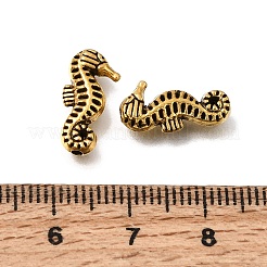 チベット風合金ビーズ  質感のあるタツノオトシゴ  アンティーク黄金  14.5x7x3mm  穴：1.4mm  約1234個/1000g&nbsp;TIBEB-T004-15AG