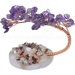 1Pc Natural Amethyst Chips Tree of Life Display Decorations&nbsp;DJEW-PA0001-02B