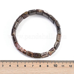 天然瑪瑙ビーズストレッチブレスレット、女性・男性用  長方形  内径：2-1/4インチ（5.55cm）&nbsp;BJEW-M049-08C