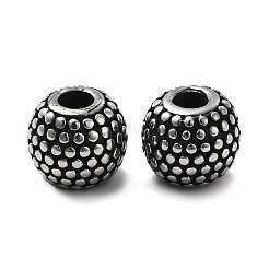 304ステンレススチールビーズ  ロンデル  アンティークシルバー  8x6.5mm  穴：2.7mm&nbsp;STAS-B035-10AS