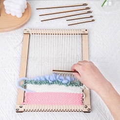 木織り織機キット  織り棒で  織りの櫛と織りのかぎ針編みの針  パパイヤホイップ  30x22.2cm&nbsp;LS-SENE-PW0003-109