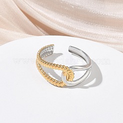 304 Stainless Steel Cuff Open Rings&nbsp;RJEW-Z121-02GP-09