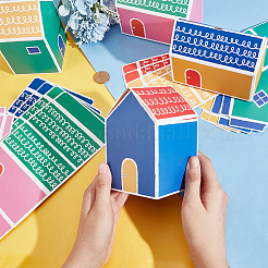 32Pcs 4 Styles House Shaped Cardboard Paper Foldable Gift Boxes&nbsp;CON-NB0002-23