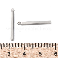 304ステンレスペンダント  長方形/バーチャーム  変色防止  ステンレス鋼色  22x2x2mm  穴：1.5mm&nbsp;STAS-L282-006P-02