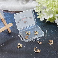 8Pcs 4 Style Brass Micro Pave Clear Cubic Zirconia Pendants&nbsp;ZIRC-BBC0001-13