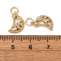 Brass Pave Clear Cubic Zirconia Charms&nbsp;KK-A270-08G