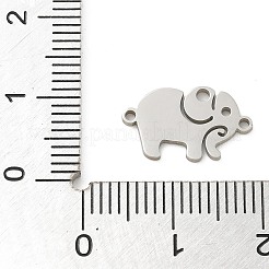 201ステンレススチールレーザーカットコネクタチャーム  ステンレス鋼色  象  9x15x1mm  穴：1mm&nbsp;STAS-R133-02P-04