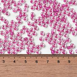 内側が透明なガラスシードビーズ6/0個。  ロンデル  カメリア  4x3mm  穴：1.4mm  約7500個/ポンド&nbsp;SEED-P006-01A-04