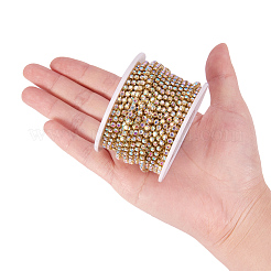 Brass Rhinestone Strass Chains&nbsp;CHC-T001-SS10-02C