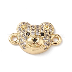 Brass Micro Pave Cubic Zirconia Connector Charms&nbsp;KK-m240-21F