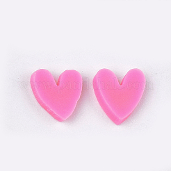 手作り樹脂粘土ネイルパーツ  ファッションネイルケア  穴がない  ハート  ショッキングピンク  4~6x4~5x1~2mm&nbsp;CLAY-S091-22B