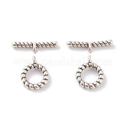 真鍮製マンテル  バー＆リング  アンティークシルバー  リング：13.5x10.5x2mm  バー：17.5x4x5.5mm  穴：1.8mm&nbsp;KK-A149-18AS