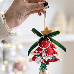 6Pcs 6 Styles Christmas Theme Alloy Enamel Keychains&nbsp;KEYC-SP0001-53