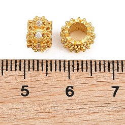 Brass Micro Pave Clear Cubic Zirconia European Beads&nbsp;CU-CBA6A75-16G