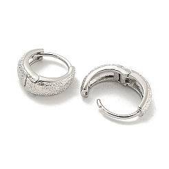 厚手の真鍮製フープピアス  プラチナメッキ  11x4mm&nbsp;EJEW-L211-011M-P