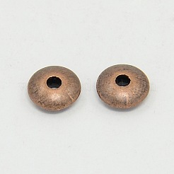 混合色チベットスタイルフラットラウンドスペーサービーズ  カドミウムフリー＆鉛フリー  6x2mm  穴：1.5mm  約750個/200g&nbsp;TIBEB-X0022-RS