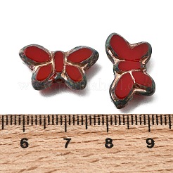 Picasso Baking Paint & Golden Metal Enlaced Glass Beads Strands&nbsp;GL-CBA98F0-02D