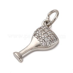 Brass Micro Pave Clear Cubic Zirconia Charms&nbsp;KK-P308-82P
