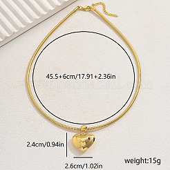201ステンレススチール製スイートハートペンダントネックレス（女性用）  完璧な贈り物  ゴールドカラー  17.91インチ（45.5cm）&nbsp;DK9746