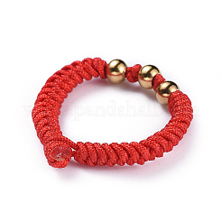 Nylon Cord Braided Rings&nbsp;RJEW-JR00257-02