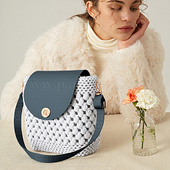 1 Bag Handmade PU Leather Crochet Shoulder Bag Accessories Kits&nbsp;DIY-CL0001-04A