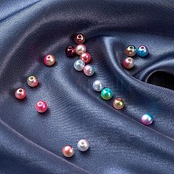 Rainbow ABS Plastic Imitation Pearl Beads&nbsp;OACR-YW0001-02B