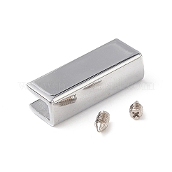 亜鉛合金バッグコーナープロテクターエッジングフレーム  ネジ付き  長方形  プラチナ  9x25x7mm  穴：2.5mm&nbsp;FIND-XCP0002-21P