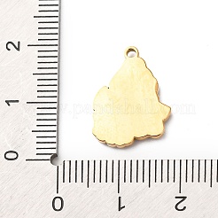 クリスマス 304 ステンレススチール エナメルペンダント  金粉入り  イオンプレーティング（ip）  カドミウムフリー＆ニッケルフリー＆鉛フリー  雪だるま  16.5x13.5x2.5mm  穴：1.4mm&nbsp;LS-STAS-B112-02G-03