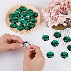 自己粘着アクリルラインストーンステッカー  DIYの装飾や工芸品  多面カット  半円  グリーン  30x6mm  50個/箱&nbsp;DIY-FG0001-23G