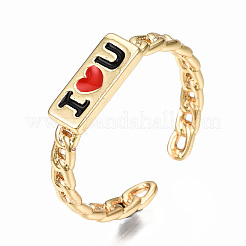 Brass Enamel Cuff Rings&nbsp;RJEW-N035-012A-NF