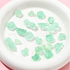 120Pcs 8 Styles Spray Painted Transparent Glass Beads&nbsp;GLAA-FS0002-22