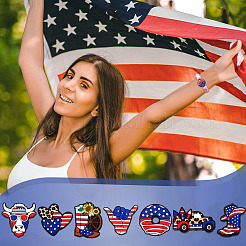 7Pcs 7 Styles Independence Day Theme Silicone Beads&nbsp;SIL-TA0002-73