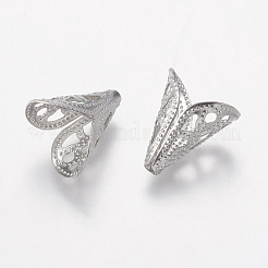 変色しにくい304ステンレススチールビーズコーン  花弁のない  ステンレス鋼色  12x10.5x8mm  穴：1.5mm&nbsp;STAS-I097-032P
