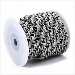 変色しにくい304ステンレススチールロープチェーン  スプールで  溶接されていない  ステンレス鋼色  14x10.7x3.5mm  約16.4フィート（5m）/ロール&nbsp;CHS-S008-009P
