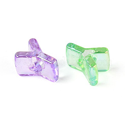 UVメッキ透明アクリルヨーロピアンビーズ  大きな穴の開いた虹色のビーズ  ミックスカラー  文字y  21x16x13.5mm  穴：6mm&nbsp;X-OACR-M027-02Y