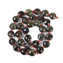 天然石ドラゴンブラッドビーズ連売り  多面カット  フラットラウンド  シードビーズで  9.5~10x5~6mm  穴：1mm  約32~34個/連  15.75~14.96''（38~40センチメートル）&nbsp;G-B094-A21-01