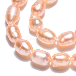天然養殖淡水パールビーズ連売り  バロックケシパールライスビーズ  小麦  4.5~8.5x3.4~4mm  穴：0.7~0.8mm  約53~68個/連  13.98インチ（35.5cm）&nbsp;PEAR-N012-03M
