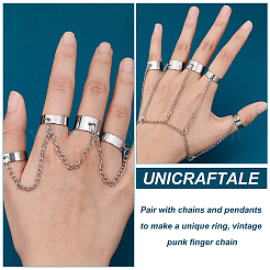 10Pcs 2 Size Stainless Steel Open Cuff Finger Ring Components&nbsp;STAS-UN0038-76