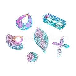PVD Vacuum Plating 201 Stainless Steel Filigree Pendants&nbsp;STAS-CJ0001-73