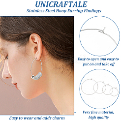 316 Surgical Stainless Steel Hoop Earrings Findings&nbsp;STAS-UN0002-79P