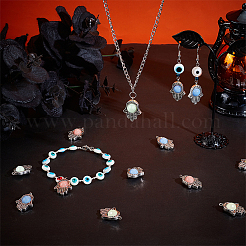 50Pcs 5 Colors Synthetic Luminous Stone Pendants&nbsp;PALLOY-PH0001-97