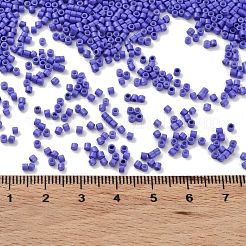 焼付塗装ガラスシードビーズ  シリンダー  スチールブルー  2x1.5mm  穴：1mm  約50398個/ポンド&nbsp;SEED-S042-05B-74