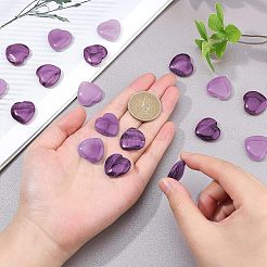 20Pcs Heart Dyed Natural Striped Agate Heart Palm Stone&nbsp;G-FH0001-20