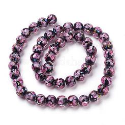Handmade Gold Sand Lampwork Beads Strands&nbsp;LAMP-L072-E01