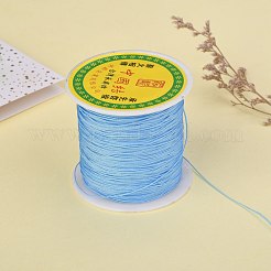 編み込みナイロン糸  ビーズ細工、ジュエリー製作、マクラメ工芸用の中国結び紐  ライトスカイブルー  0.5mm  約150ヤード/ロール&nbsp;NWIR-R006-0.5mm-365