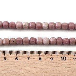 天然石ロードナイトビーズ連売り  ファセットテーブルカットキューブ  5~6x5~6x5~6mm  穴：1.2mm  約61個/連  12.20~12.80''（31~32.5センチメートル）&nbsp;G-F797-A07-01