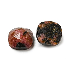 天然ロードナイトのカボション  多面カット正方形  8x8x4mm&nbsp;G-M431-01B