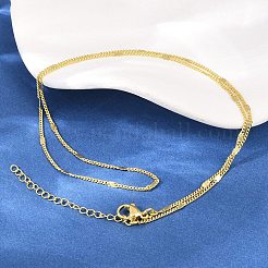 2MM Star Brass Curb Chain Necklaces for Men Women&nbsp;NJEW-L012-09G