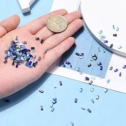 12色MIYUKIハーフティラビーズ  日本製シードビーズ  2の穴  混合スタイル  （htl414)不透明コバルト  5x2.3x1.9mm  穴：0.8mm  12色  約75PCS /カラー  900個/箱&nbsp;SEED-JP0007-27D