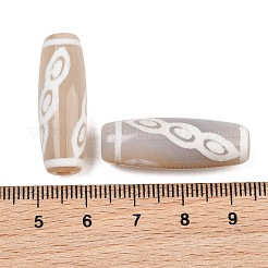 チベット風ジービーズ  天然石瑪瑙ビーズ  染め＆加熱  オーバル  片目  9mm  穴：28.5~32x10~12.5mm&nbsp;TDZI-E004-65-01